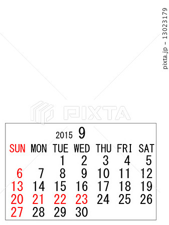 2015年カレンダー9月 好きな写真入れられます のイラスト素材 13023179 Pixta