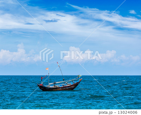 Fishing boat in sea. Mui Ne, Vietnam Fishing boat in sea. Mui Ne, Vietnam 13024006