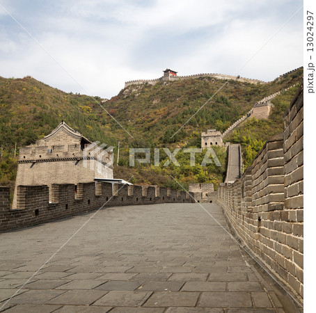 View of one of the most scenic sections of the Great Wall of China, north of Beijing 13024297