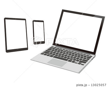 タブレット スマートフォン ノートパソコンのイラスト素材