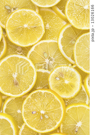 background of sliced ripe lemons organic, pattern 13026166