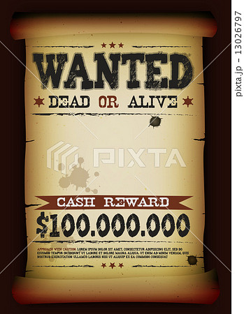 Wanted Vintage Poster On Parchment 13026797