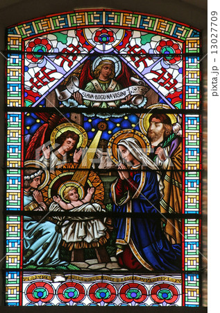 Nativity Scene, stained glass 13027709