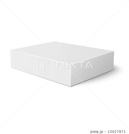 White flat paper box template. White flat paper box template. 13027871