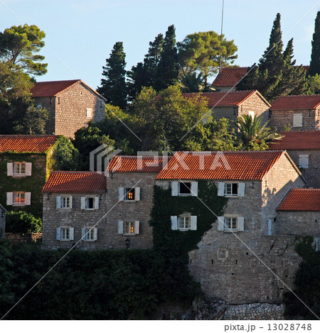 medieval houses, Sveti Stefan, Montenegro 13028748