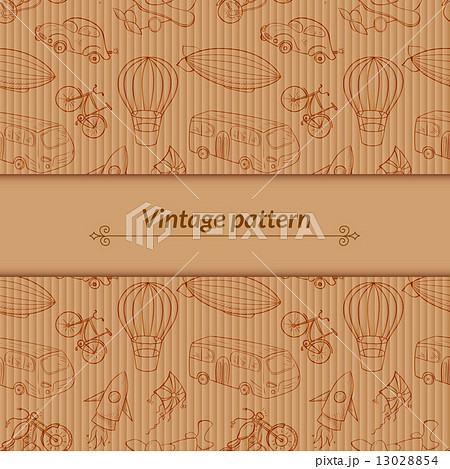 Sketches means of transport, vintage vector illustration with space for text 13028854