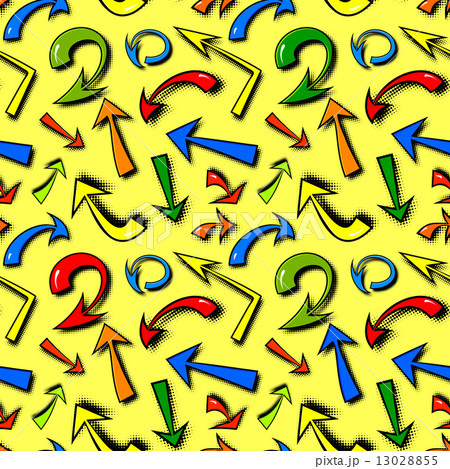 Vector seamless pattern of hand drawn colorful comics arrows 13028855