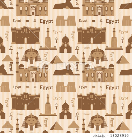 Landmarks of Egypt seamless pattern 13028916