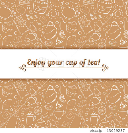 Tea and sweets vector background 13029287