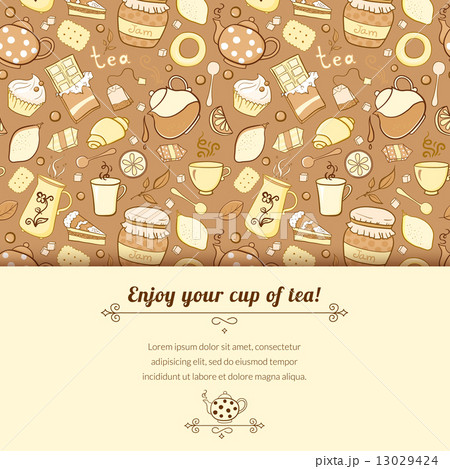 Tea and sweets vector background 13029424