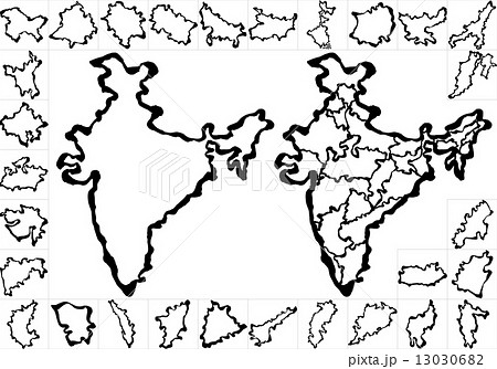 インド　筆で書いた地図