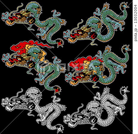 龍のパターンのイラスト素材