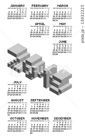 Black And White Square Pixel Style Year 2015 Calendar Black And White Square Pixel Style Year 2015 Calendar 13032225