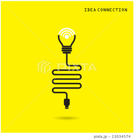 Creative light bulb with wifi connection icons for business or c Creative light bulb with wifi connection icons for business or c 13034574