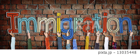 Hands Holding Immigration Word Concept 13035448