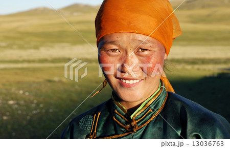 Beautiful Young Mongolian Lady in the Late Afternoon Sun Beautiful Young Mongolian Lady in the Late Afternoon Sun 13036763