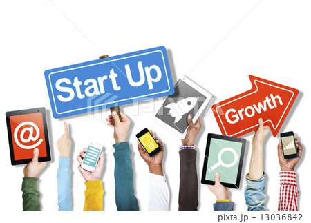 Hands Holding Devices Start Up Symbols Hands Holding Devices Start Up Symbols 13036842