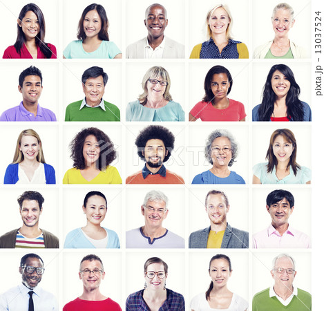 Portrait of Multiethnic Colorful Diverse People 13037524