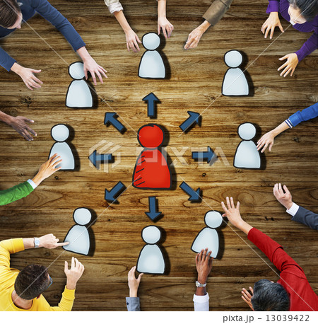 Group of Diverse People with Networking Symbol 13039422