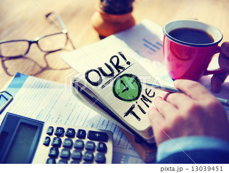 Businessman Notepad Our Time Concept Businessman Notepad Our Time Concept 13039451