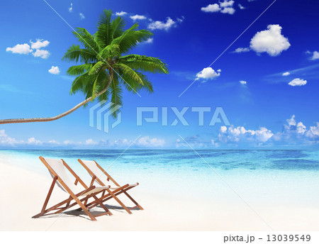 Non-Urban Scene of Tropical Beach in Summer Non-Urban Scene of Tropical Beach in Summer 13039549