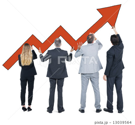 Group of Business People on Economic Recovery 13039564