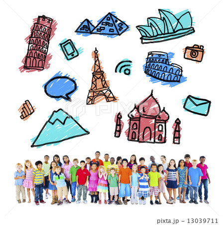 Large Group of Multiethnic Children Travel Destinations 13039711