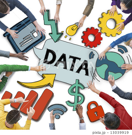 Aerial View of Business People and Data Concepts 13039919