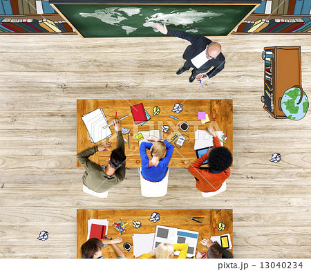 Group of Student Sleeping in Photo and Illustration 13040234