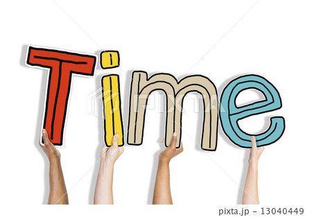 Diverse Hands Holding the Word Time 13040449