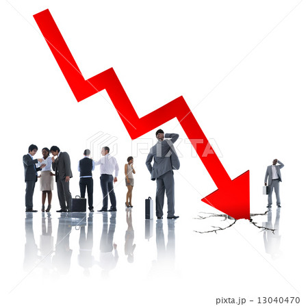 Group of Business People on Economic Crisis 13040470