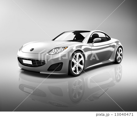 Luxury Silver Sports Car 13040471