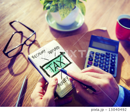 Businessman Tax Economy Refund Money Concept Businessman Tax Economy Refund Money Concept 13040492