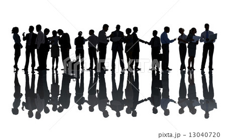 Silhouettes of Business People Working 13040720