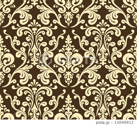 Vector. Seamless elegant damask pattern. Golden colors 13040912