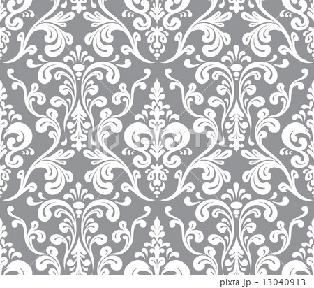 Vector. Seamless elegant damask pattern. Grey and white Vector. Seamless elegant damask pattern. Grey and white 13040913