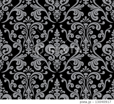 Vector. Seamless elegant damask pattern. Grey and black Vector. Seamless elegant damask pattern. Grey and black 13040917
