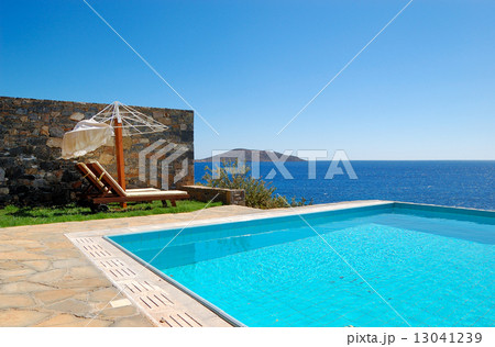 Swimming pool at luxury villa, Crete, Greece 13041239