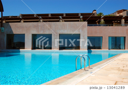 Swimming pool at modern luxury hotel, Crete, Greece 13041289