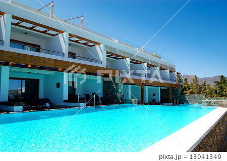 Swimming pool at luxury villa, Crete, Greece Swimming pool at luxury villa, Crete, Greece 13041349