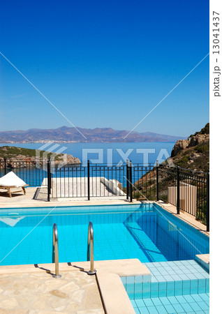 Swimming pool at the luxury villa, Crete, Greece 13041437