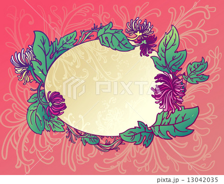 The oval background with pink flowers chrysanthemums The oval background with pink flowers chrysanthemums 13042035