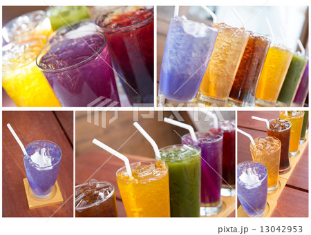 set of colorful soft drink set of colorful soft drink 13042953