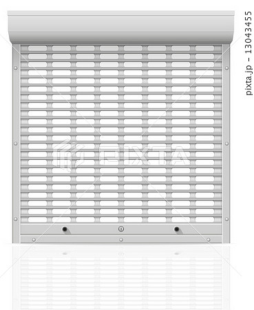 metal perforated rolling shutters vector illustration 13043455