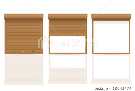 brown rolling shutters vector illustration brown rolling shutters vector illustration 13043474