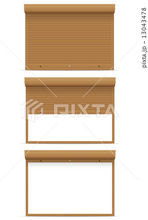 brown rolling shutters vector illustration 13043478