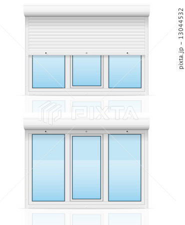 plastic window with rolling shutters vector illustration plastic window with rolling shutters vector illustration 13044532