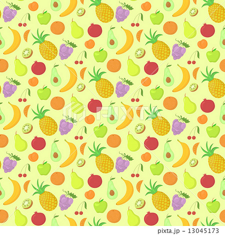 Fruit seamless pattern, vector background with great abundance of bright colorful fruit 13045173