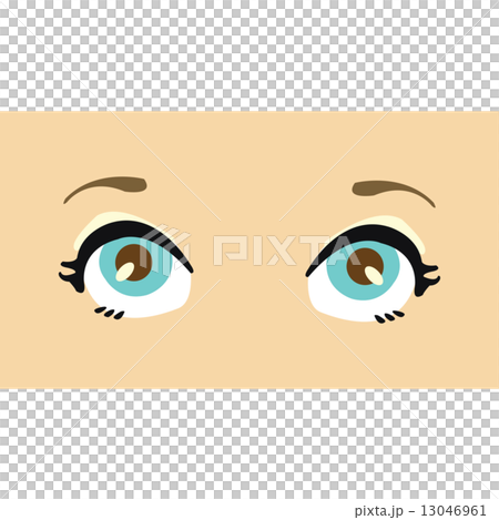 Cartoon women blue vector eyes. 13046961