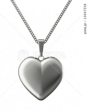 Silver pendant in shape of heart on chain 13047358